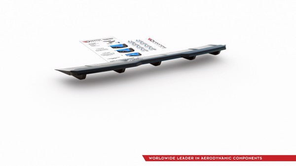 Maxton Central Rear Splitter (With Vertical Bars) Skoda Kodiaq RS - Gloss Black