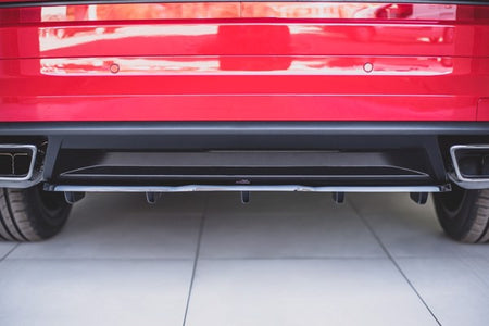 Maxton Central Rear Splitter (With Vertical Bars) Skoda Kodiaq RS - Gloss Black
