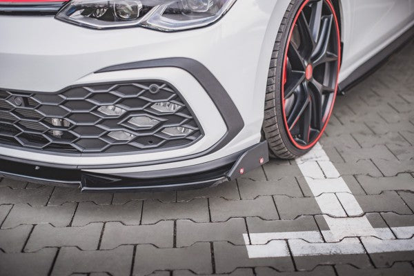 Maxton Front Splitter + Flaps V.3 Volkswagen Golf 8 Gti - Gloss Black