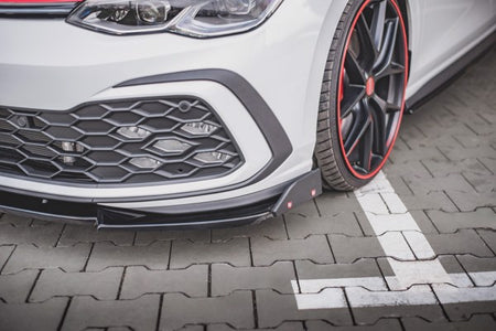 Maxton Front Splitter + Flaps V.3 Volkswagen Golf 8 Gti - Gloss Black