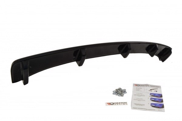 Maxton Central Rear Splitter Audi A5 S-Line Facelift (With A Vertical Bar) - Gloss Black