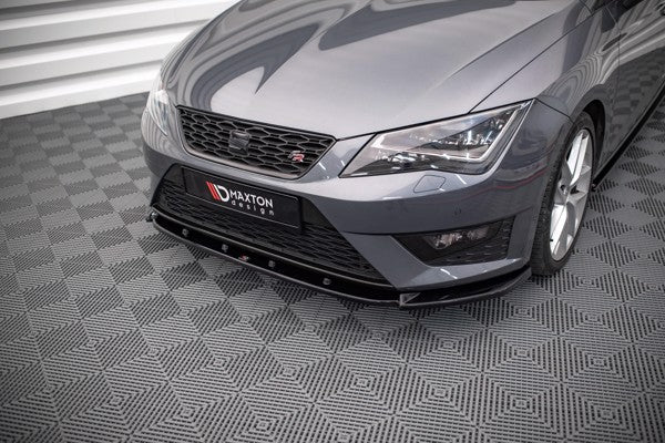 Maxton Front Splitter V.1 Seat Leon Fr / Cupra Mk3 - Gloss Black