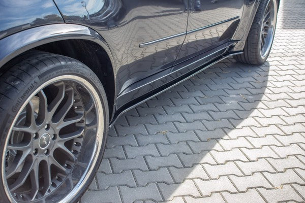 Maxton Side Skirts Diffusers For BMW X5 E70 Facelift M-Pack - Gloss Black