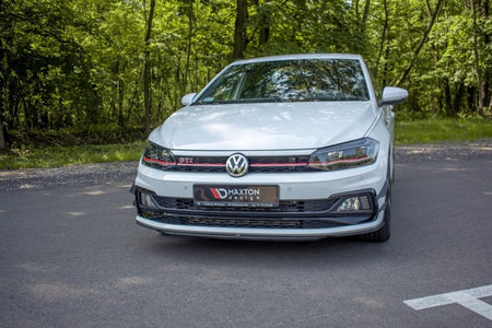 Maxton Front Splitter V.4 VW Polo Gti Mk6 - Gloss Black
