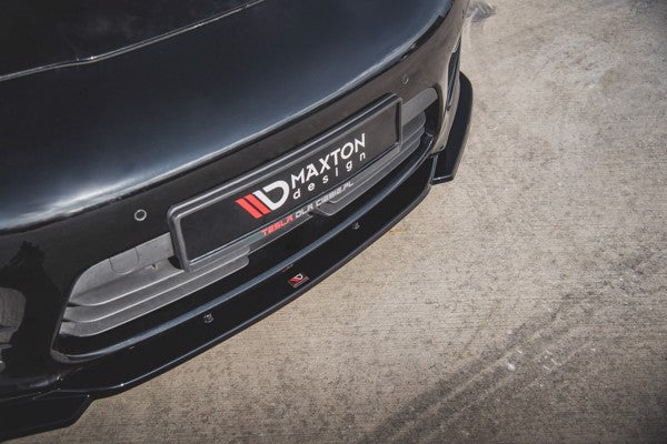 Maxton Front Splitter V.2 Porsche Panamera Turbo 970 Facelift - Gloss Black