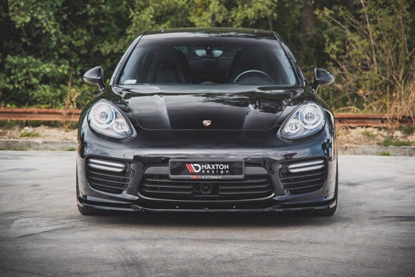 Maxton Front Splitter V.2 Porsche Panamera Turbo 970 Facelift - Gloss Black