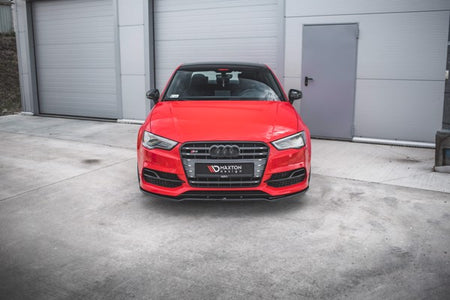 Maxton Front Splitter V.2 Audi S3 / A3 S-Line 8V Sedan/Cabrio - Gloss Black