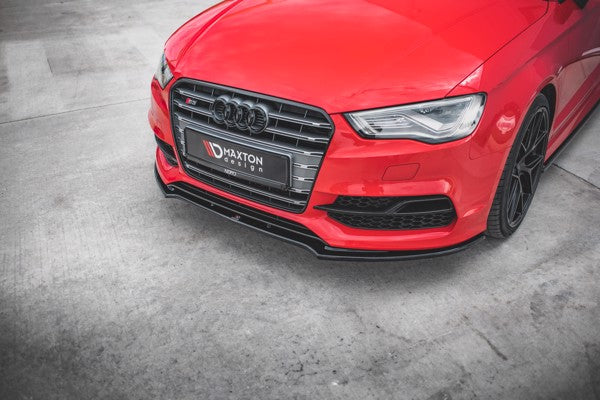 Maxton Front Splitter V.2 Audi S3 / A3 S-Line 8V Sedan/Cabrio - Gloss Black