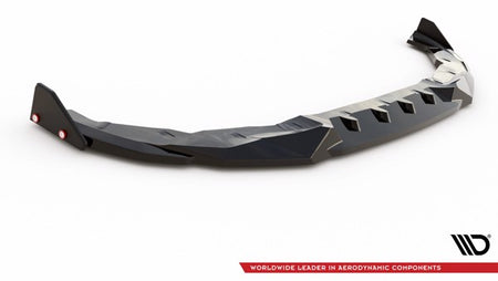 Maxton Front Splitter V.2 + Flaps BMW 2 Coupe M-Pack / M240I G42 - Gloss Black
