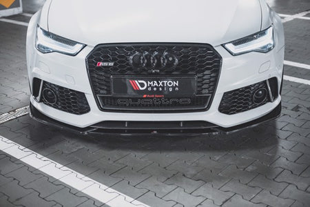 Maxton Front Splitter V.4 Audi RS6 C7 - Gloss Black