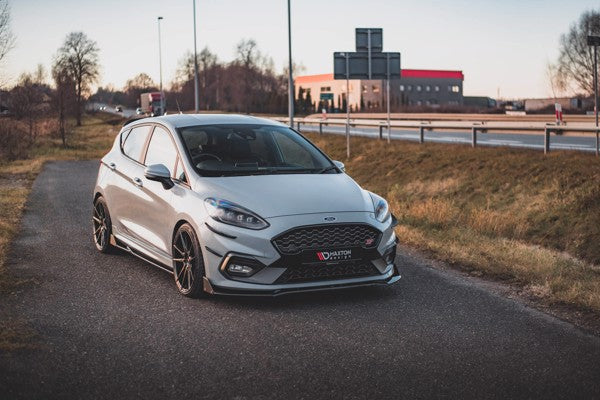 Maxton Front Splitter + Flaps V.4 Ford Fiesta St / St-Line - Gloss Black