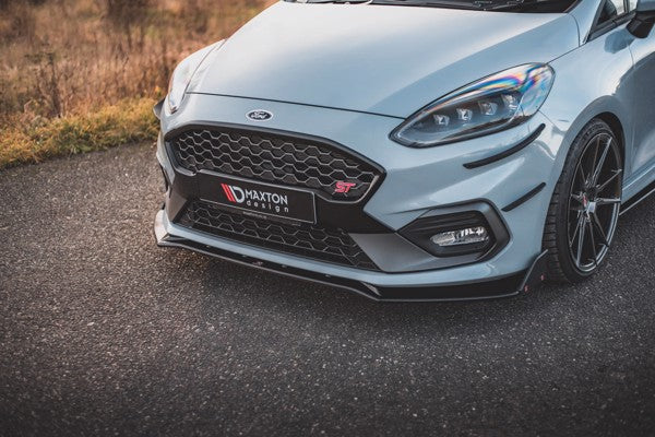 Maxton Front Splitter + Flaps V.4 Ford Fiesta St / St-Line - Gloss Black