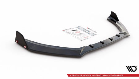 Maxton Front Splitter + Flaps V.4 Ford Fiesta St / St-Line - Gloss Black