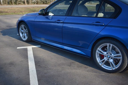 Maxton Side Skirts Diffusers BMW 3-Series F30 Phase-Ii Sedan M-Sport - Gloss Black