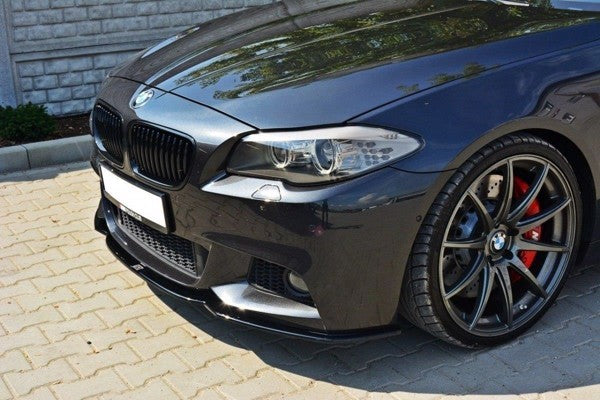 Maxton Front Splitter V.2 For BMW 5 F10/F11 Mpack - Gloss Black