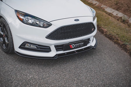Maxton Front Splitter V.4 Ford Focus St Mk3 Facelift - Gloss Black