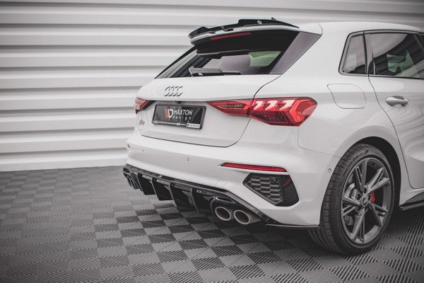 Maxton Rear Valance Audi S3 Sportback 8Y - Gloss Black