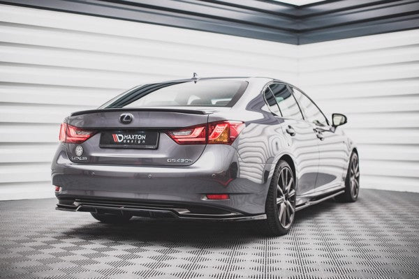Maxton Central Rear Splitter (With Vertical Bars) Lexus Gs F Sport Hybrid Mk4 (L10) - Gloss Black