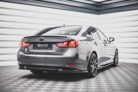 Maxton Central Rear Splitter (With Vertical Bars) Lexus Gs F Sport Hybrid Mk4 (L10) - Gloss Black
