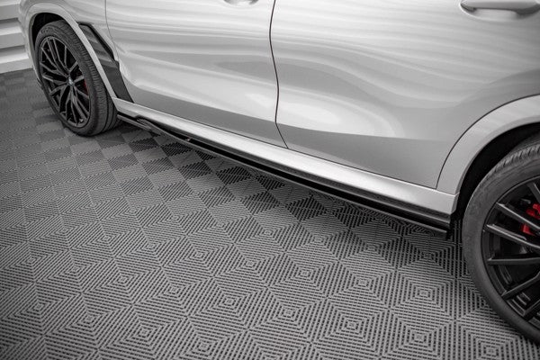 Maxton Side Skirts Diffusers BMW X6 M-Pack G06 - Gloss Black