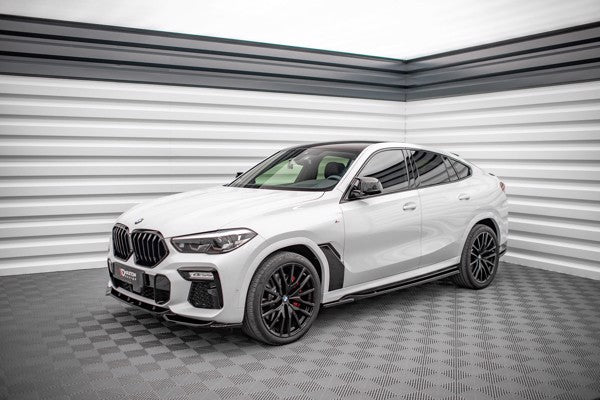 Maxton Side Skirts Diffusers BMW X6 M-Pack G06 - Gloss Black