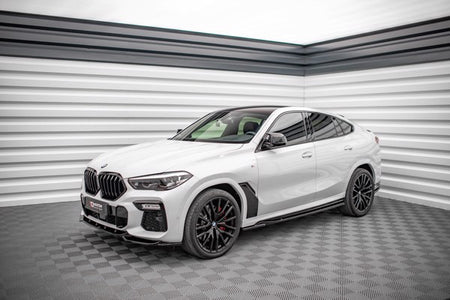Maxton Side Skirts Diffusers BMW X6 M-Pack G06 - Gloss Black