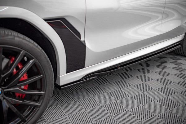 Maxton Side Skirts Diffusers BMW X6 M-Pack G06 - Gloss Black