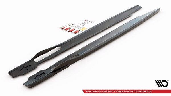Maxton Side Skirts Diffusers BMW X6 M-Pack G06 - Gloss Black
