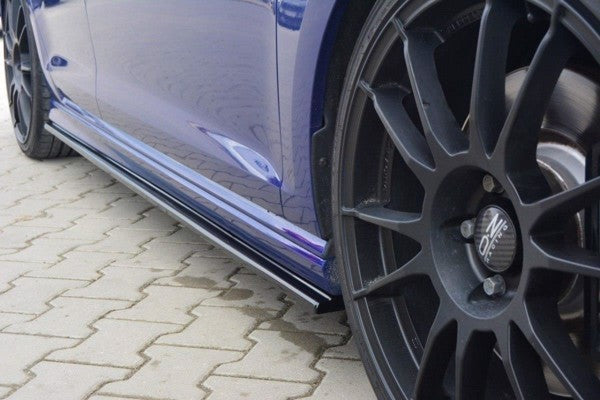 Maxton Side Skirts Diffusers V.1 VW Golf 7 R / R-Line - Gloss Black