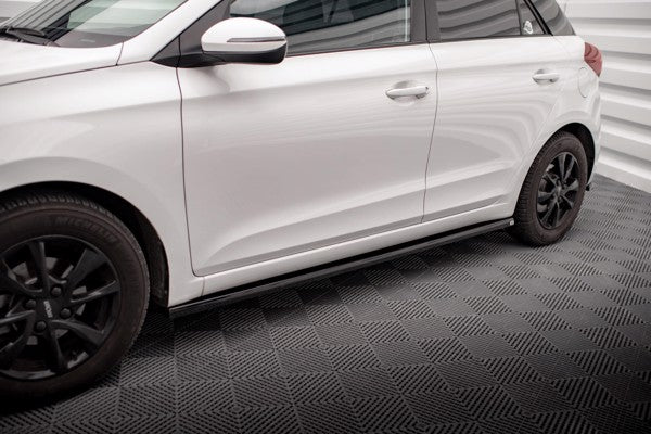 Maxton Side Skirts Diffusers Hyundai I20 Mk2 Facelift - Gloss Black