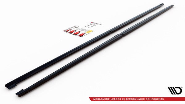 Maxton Side Skirts Diffusers Mercedes-Benz V-Class Long Amg-Line W447 Facelift - Gloss Black