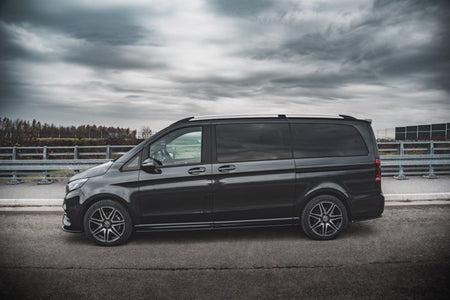 Maxton Side Skirts Diffusers Mercedes-Benz V-Class Long Amg-Line W447 Facelift - Gloss Black