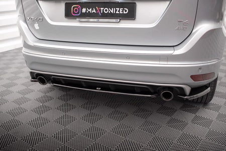 Maxton Central Rear Splitter For Volvo Xc60 R-Design Mk1 Facelift - Gloss Black