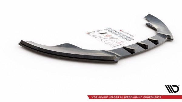 Maxton Front Splitter Audi S4 / A4 S-Line B8  - Gloss Black