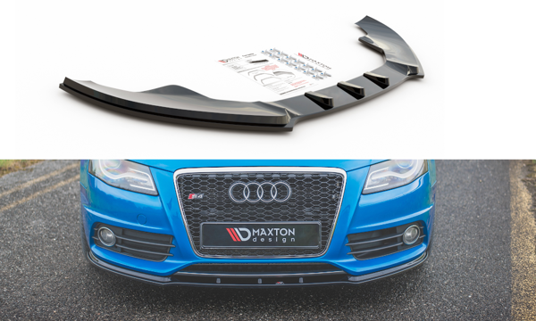 Maxton Front Splitter Audi S4 / A4 S-Line B8  - Gloss Black