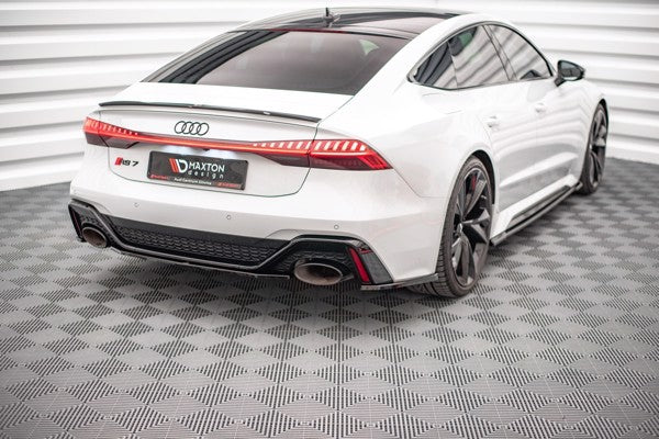 Maxton Central Rear Splitter Audi RS6 C8 / RS7 C8 - Gloss Black