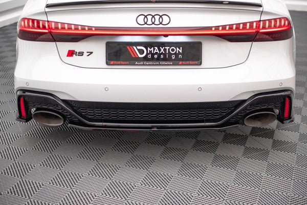 Maxton Central Rear Splitter Audi RS6 C8 / RS7 C8 - Gloss Black