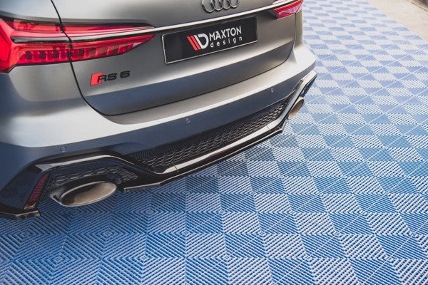Maxton Central Rear Splitter Audi RS6 C8 / RS7 C8 - Gloss Black