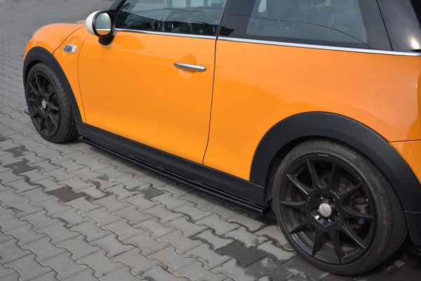 Maxton Side Skirts Diffusers Mini Cooper S Mk3 Preface 3-Door (F56) - Gloss Black