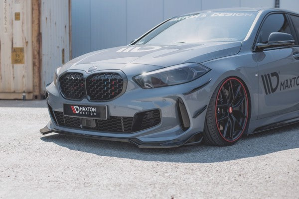 Maxton Front Splitter V.5 For BMW 1 F40 M-Pack / M135I  - Gloss Black