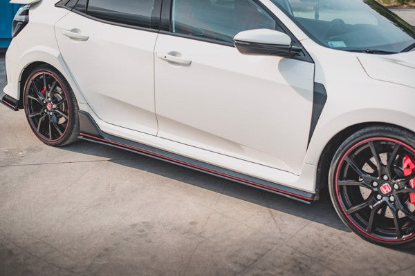 Maxton Racing Durability Side Skirts Diffusers V.2 Honda Civic X Type-R - Black