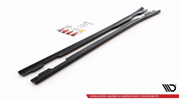 Maxton Side Skirts Diffusers V.2 Mercedes-Benz A W176 - Gloss Black