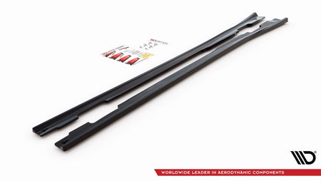 Maxton Side Skirts Diffusers V.2 Mercedes-Benz A W176 - Gloss Black