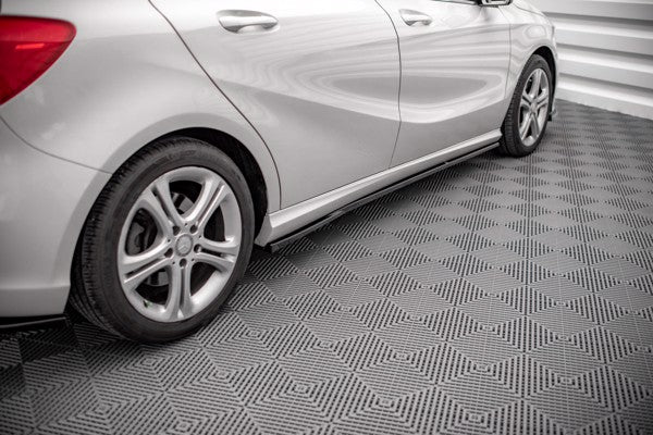 Maxton Side Skirts Diffusers V.2 Mercedes-Benz A W176 - Gloss Black