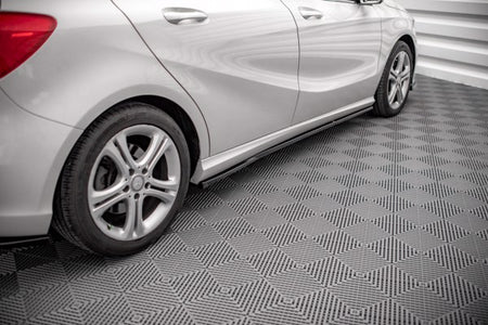 Maxton Side Skirts Diffusers V.2 Mercedes-Benz A W176 - Gloss Black