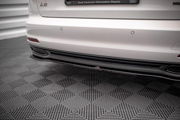 Maxton Central Rear Splitter Audi A6 C8 - Gloss Black