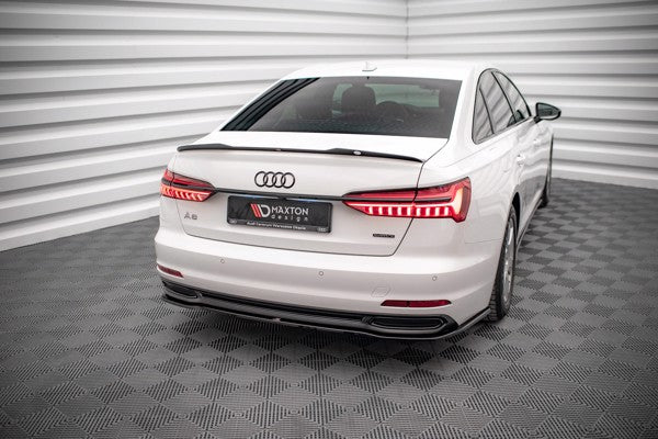Maxton Central Rear Splitter Audi A6 C8 - Gloss Black