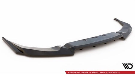 Maxton Central Rear Splitter (With Vertical Bars) Nissan Gtr R35 Facelift - Gloss Black