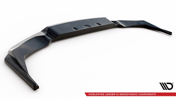 Maxton Central Rear Splitter (With Vertical Bars) Nissan Gtr R35 Facelift - Gloss Black