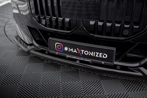 Maxton Front Splitter V.2 BMW 7 M-Pack / M760E G70 - Gloss Black